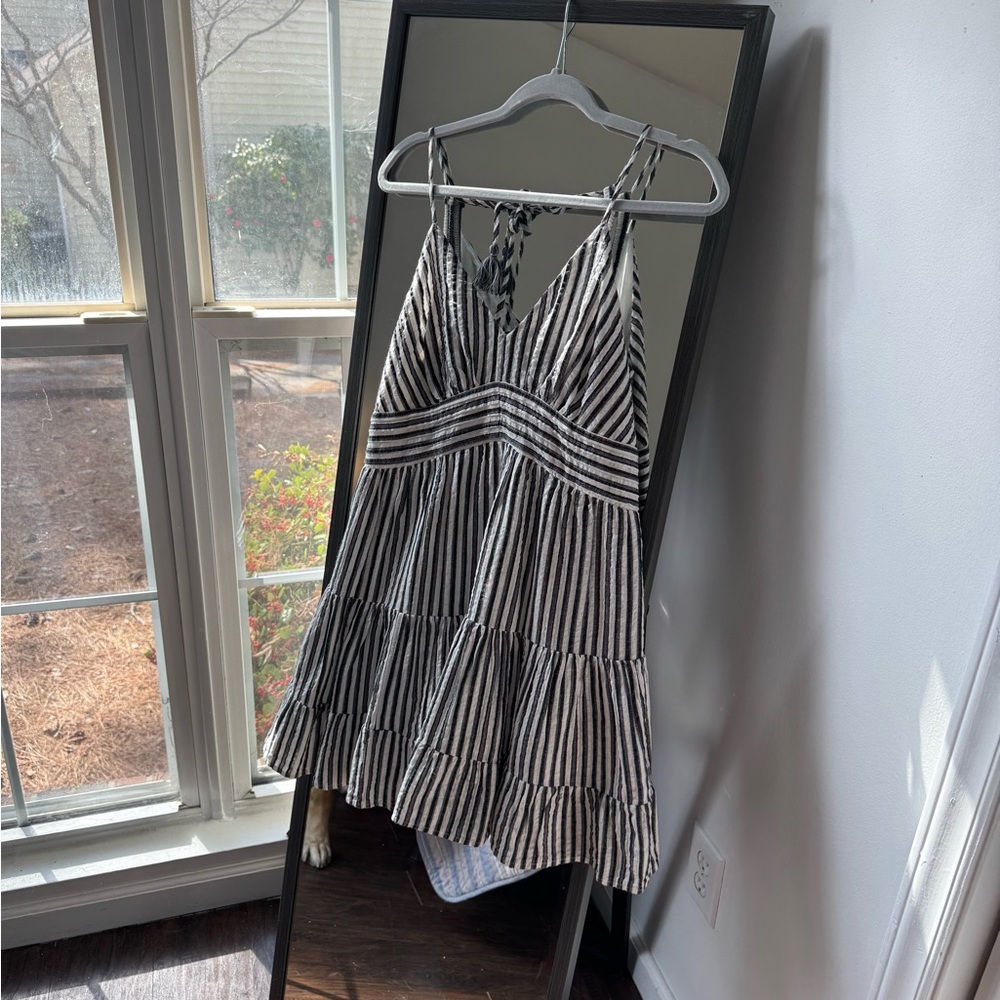 American Eagle Outfitters Black and White Striped Dress